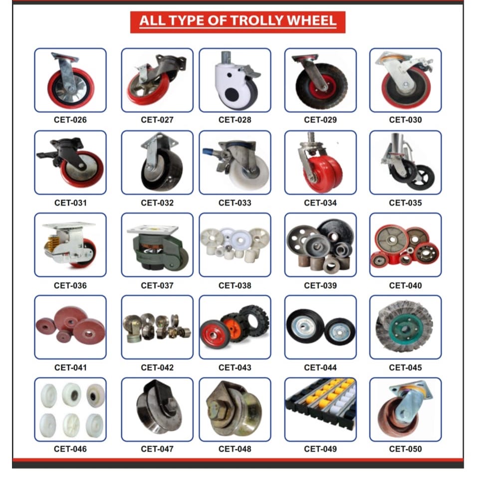 Werkon trolley wheels - 50+ variants including PU, rubber, nylon, cast iron castors
