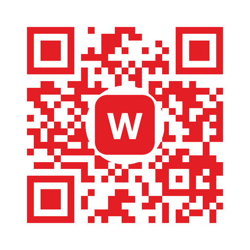 Brand red QR code with logo