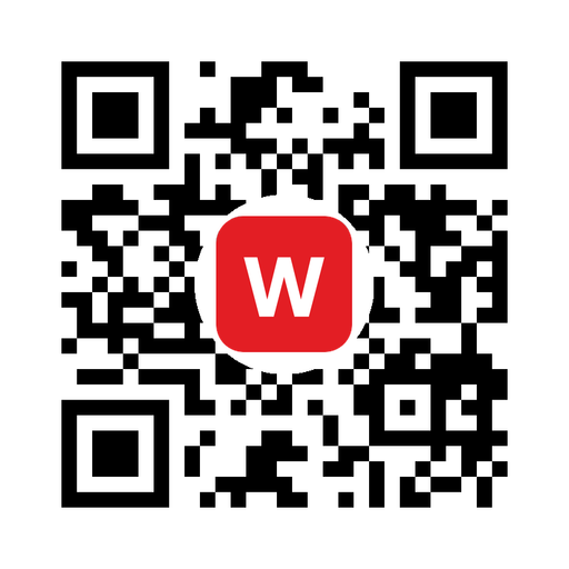Classic black QR code with logo